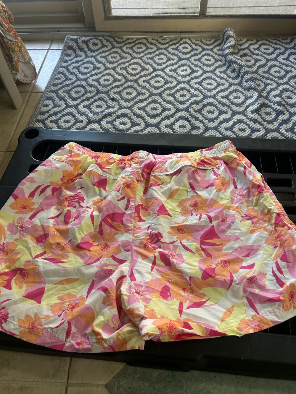 Columbia Floral Shorts/ Swim Pants - Pink, Yellow & White